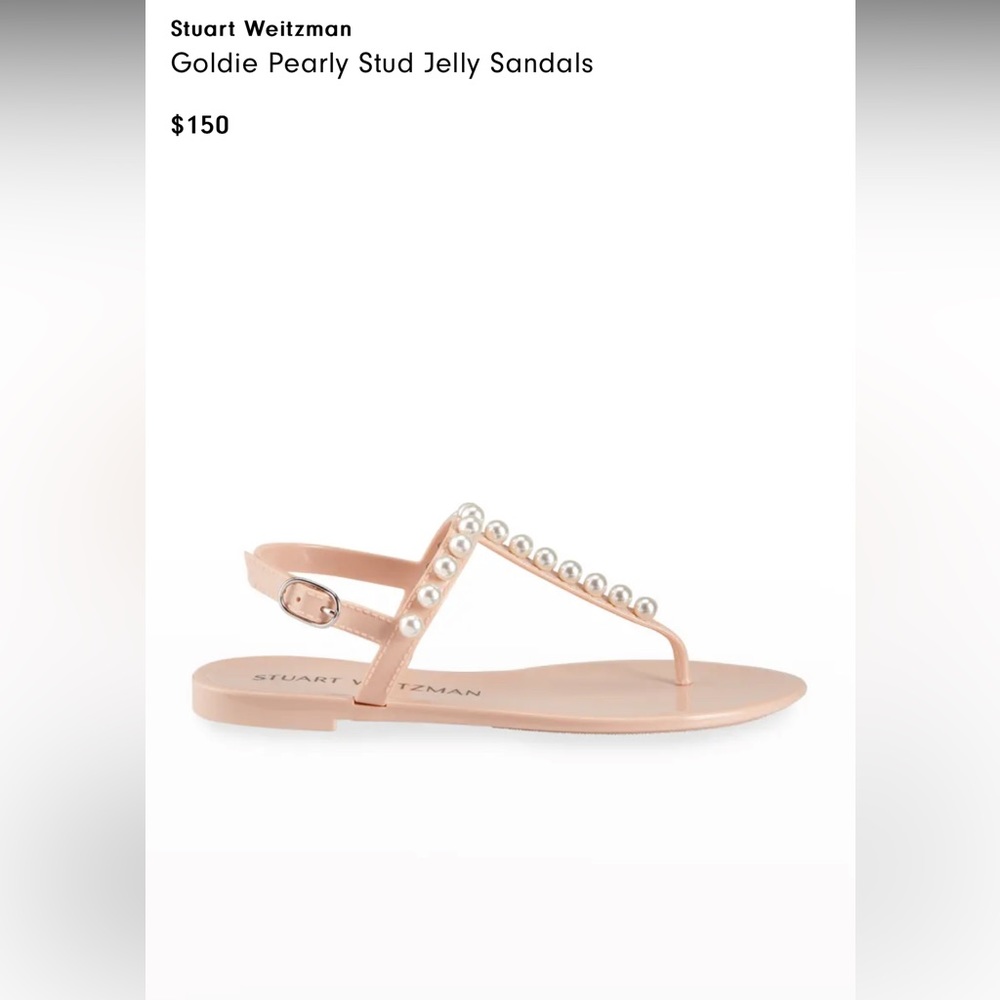 NEW Stuart Weitzman Goldie Pearly Stud Jelly Sandals size 9